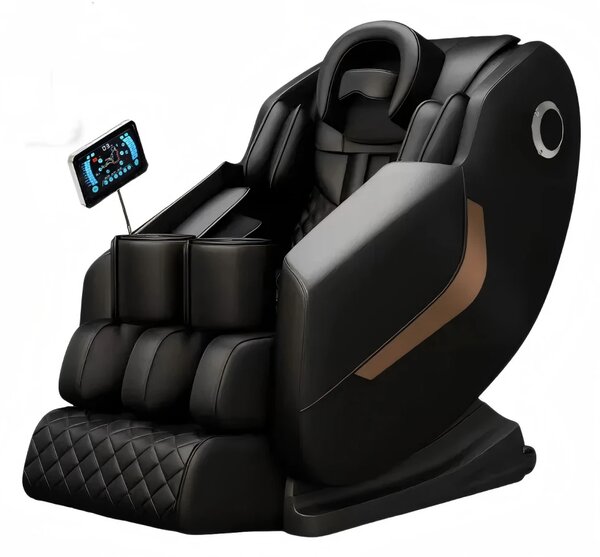 Fotoliu de Masaj GAIUS ULTRA PREMIUM – Tehnologie, Relaxare și Eleganță - AI Voice, Incalzire, Zero Gravity, difuzoare Bluetooth, Negru