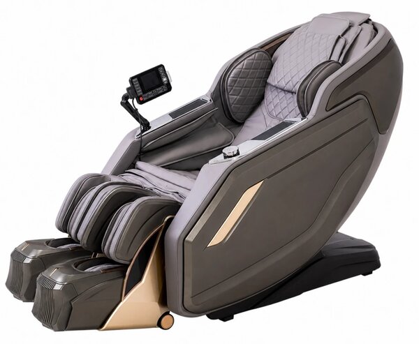Fotoliu de Masaj Premium AURORA AI 3D SL-Track Zero Gravity, Incalzire, Tableta touch screen, Controler vocal inteligent AI, Bluetooth, Display, Zero Gravity, 2 Boxe, Maro