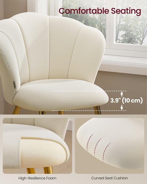 Scaun dining Laela, Crem, 62.5x60x80 cm