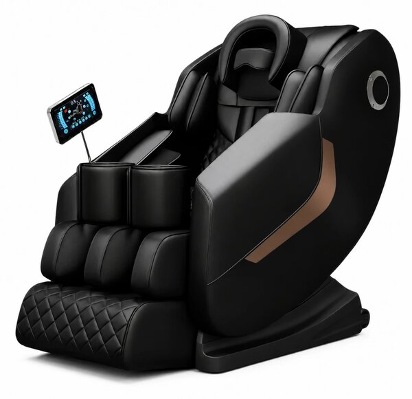 Fotoliu de Masaj GAIUS ULTRA PREMIUM – Tehnologie, Relaxare și Eleganță - AI Voice, Incalzire, Zero Gravity, difuzoare Bluetooth, Negru