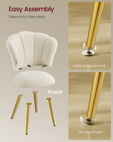 Scaun dining Laela, Crem, 62.5x60x80 cm