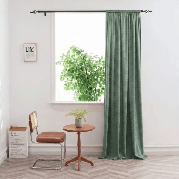 Draperie opaca LOOM VELVET 140x250 cm, verde Agatat: Rejansa