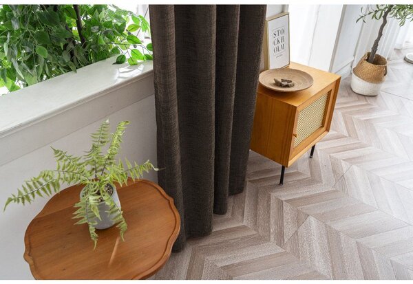 Draperie opaca LOOM VELVET 140x250 cm, maro Agatat: Inele metalice