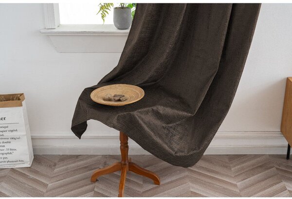 Draperie opaca LOOM VELVET 140x250 cm, maro Agatat: Inele metalice