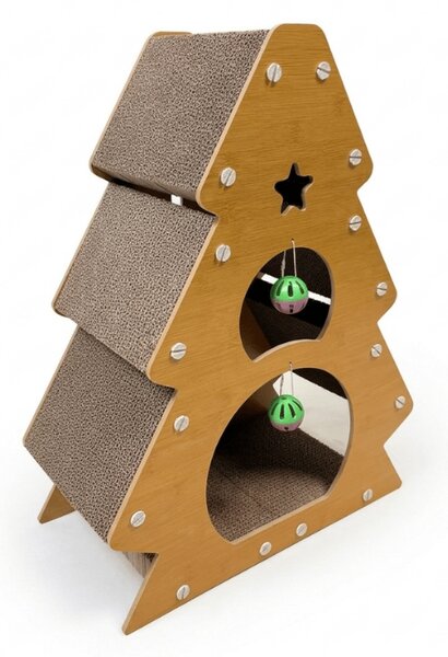 Ansamblu pentru zgariat pisici CHRISTMAS TREE 41x56 cm, maro