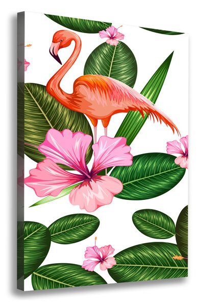 Imprimare tablou canvas Flamingos și flori