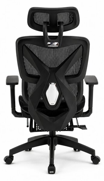 Scaun ergonomic, functie translatie sezut, cotiere 3D, tetiera 3D, suport lombar Adaptive, pivotant, suport picioare, Negru