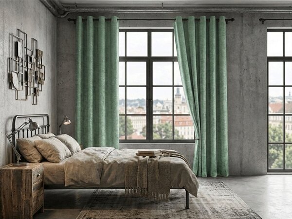 Draperie opaca LOOM VELVET 140x250 cm, verde Agatat: Rejansa