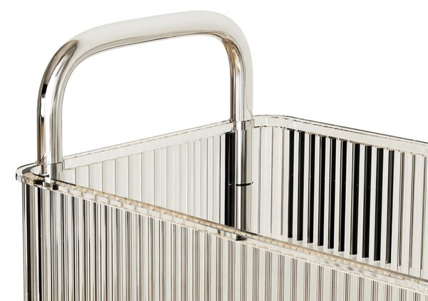Raft pe rotile 4 polite CLARY 95x36 cm, transparent/argintiu