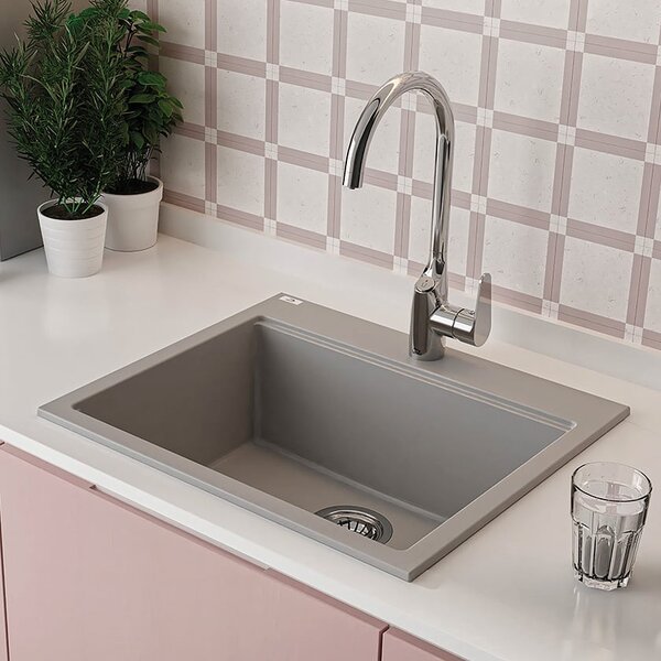 Laveo Tau chiuvetă din granit 57x50 cm bej SBT410Y