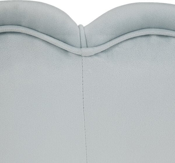 KONDELA Bancă în stil Art-deco, catifea Velvet gri-albastru/crom auriu, NOBLIN
