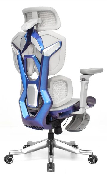 Scaun Ergonomic Premium AirMesh Elite X6D – Cotiere 6D, Suport Lombar Reglabil, Tetieră 4D, Sezut Translatie, Reclinare, Suport Picioare, Mesh, Gri/Colorful