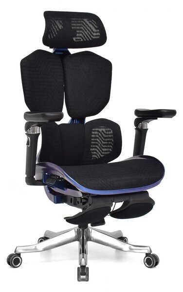 Scaun Ergonomic Premium AirMesh Elite X6D – Cotiere 6D, Suport Lombar Reglabil, Tetieră 4D, Sezut Translatie, Reclinare, Suport Picioare, Mesh, Negru/Colorful