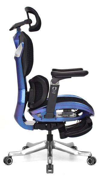 Scaun Ergonomic Premium AirMesh Elite X6D – Cotiere 6D, Suport Lombar Reglabil, Tetieră 4D, Sezut Translatie, Reclinare, Suport Picioare, Mesh, Negru/Colorful