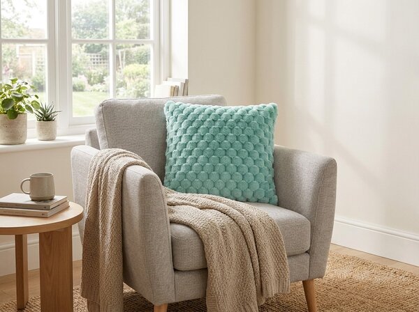 Perna decorativa DEREN 45x45 cm, turcoaz