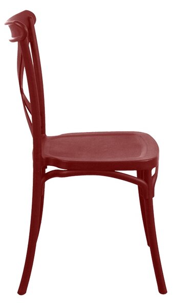 Scaun stivuibil Crossie, Burgundy, 46x41x84 cm