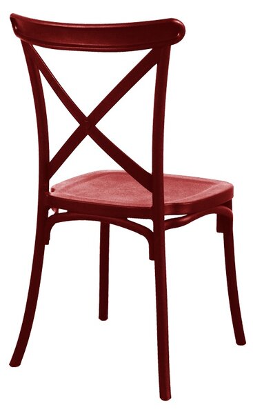 Scaun stivuibil Crossie, Burgundy, 46x41x84 cm
