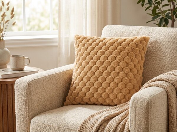 Perna decorativa DEREN 45x45 cm, galben inchis