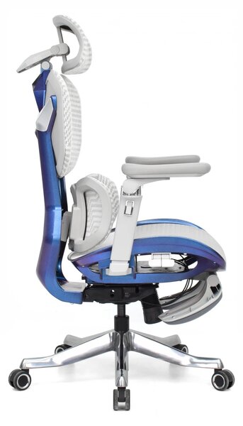 Scaun Ergonomic Premium AirMesh Elite X6D – Cotiere 6D, Suport Lombar Reglabil, Tetieră 4D, Sezut Translatie, Reclinare, Suport Picioare, Mesh, Gri/Colorful