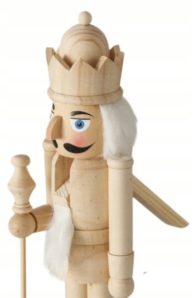Craciunel din lemn ROYAL GUARD 38 cm, lemn natural