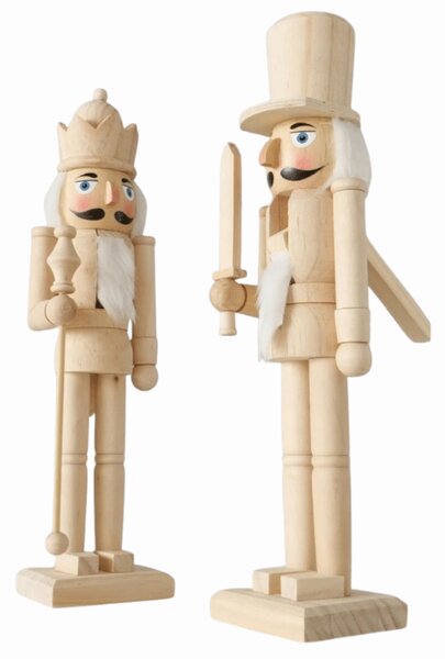 Craciunel din lemn ROYAL GUARD 38 cm, lemn natural
