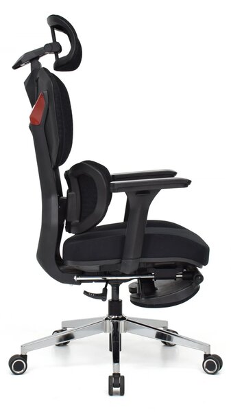 Scaun Ergonomic ProMesh X4D – Tetieră 4D, Suport Lombar Reglabil, Cotiere 4D, Sezut Translatie, Reclinare, Suport Picioare, Mesh, Negru