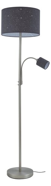 Lampadar Lindby, Jaileen, Gri, Camera de zi, Țesătură / Textil, Modern