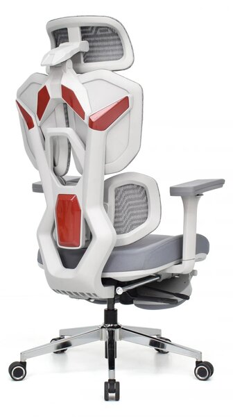 Scaun Ergonomic ProMesh X4D – Tetieră 4D, Suport Lombar Reglabil, Cotiere 4D, Sezut Translatie, Reclinare, Suport Picioare, Mesh, Gri