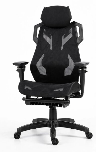 ERGON PRO Scaun ergonomic, cotiere 6D, Suport lombar ajustabil, suport picioare, Mesh, Negru