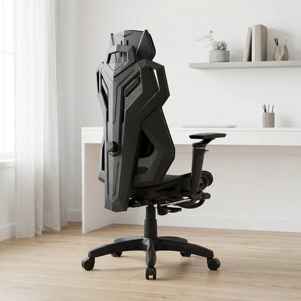 ERGON PRO Scaun ergonomic, cotiere 6D, Suport lombar ajustabil, suport picioare, Mesh, Negru