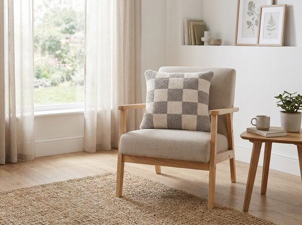Perna decorativa ZIVALO 45x45 cm, gri