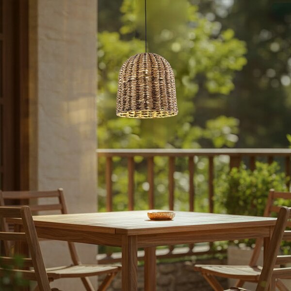 Lampă de Exterior Lindby, Taryn, reglabil, Lemn, Terasă, Plastic, Casă de țară / Rustic