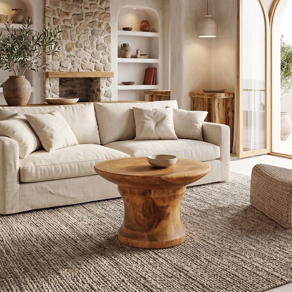 Masuta de cafea Stomer, Natural, 66x66x45 cm