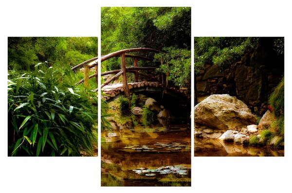 Tablou - Pod prin râu (90x60 cm)