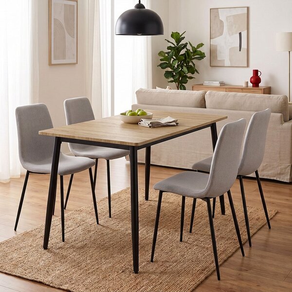 Masa dining Loza, Negru, 70x120x73 cm
