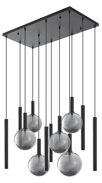 Lustră Pendul Lucande, Lumavia, reglabil, Negru, Sala de mese, Sticlă, Modern