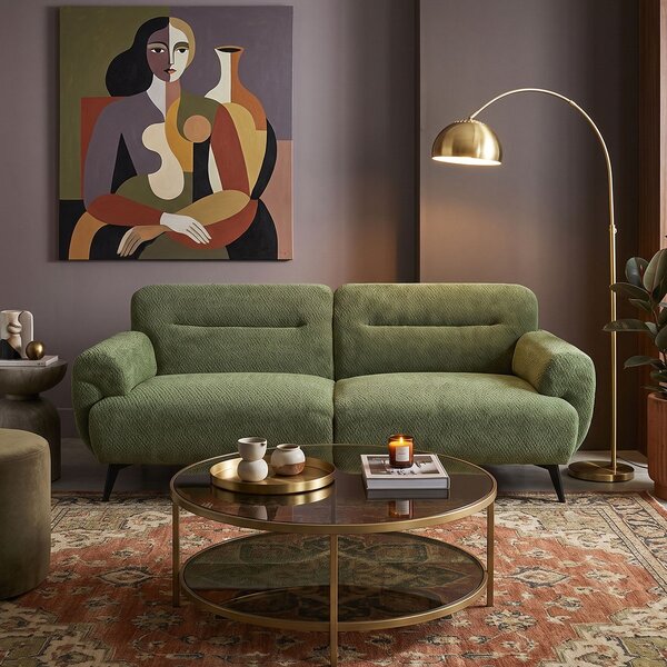 Canapea 3 locuri Anbola, Verde, 87x213x80 cm