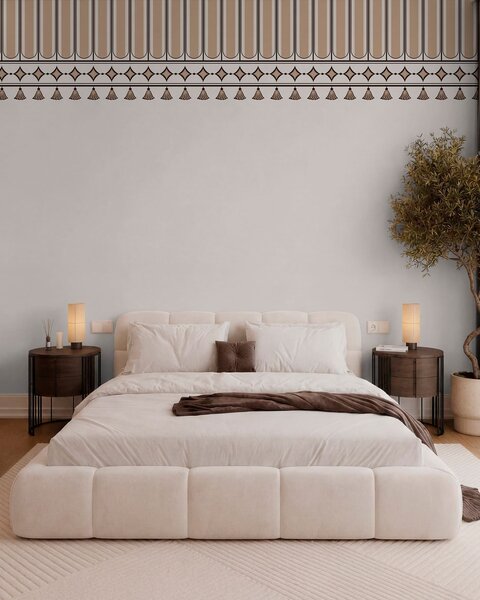 Tapet Bordură decorativă în nuanțe de bej, Imagini de fundal unice, w05151 : Uwalls.ro