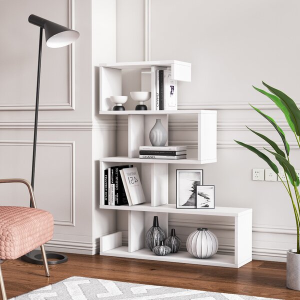 Biblioteca Longway, Alb, 80x100x22 cm