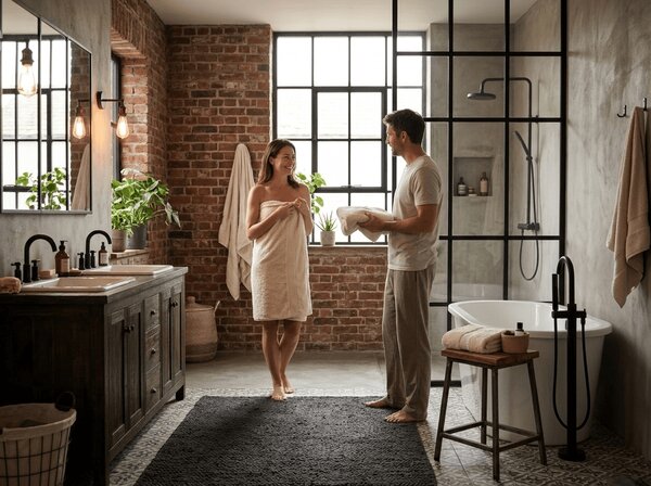 Prosop EMBORIA 70x140 cm bej, 100% bumbac