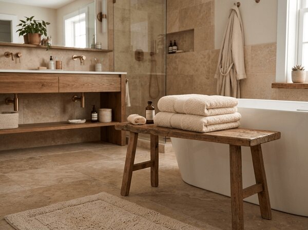 Prosop EMBORIA 70x140 cm bej, 100% bumbac
