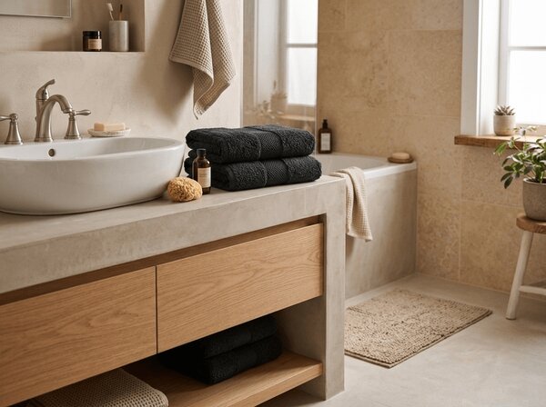 Prosop EMBORIA 70x140 cm negru, 100% bumbac