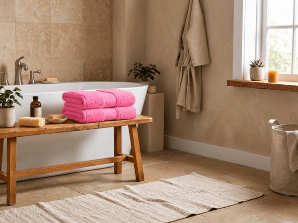 Prosop EMBORIA 70x140 cm roz, 100% bumbac