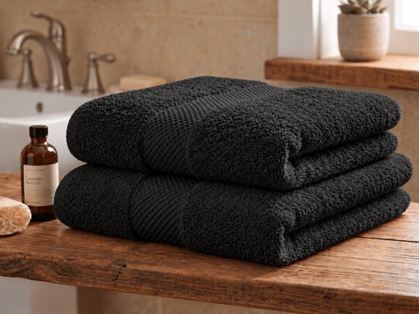 Prosop EMBORIA 70x140 cm negru, 100% bumbac
