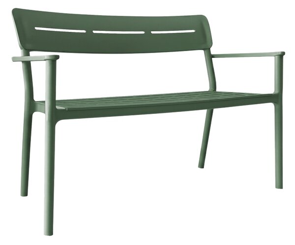 Banca pentru doua persoane Cadrin, Verde inchis, 60x117x83 cm