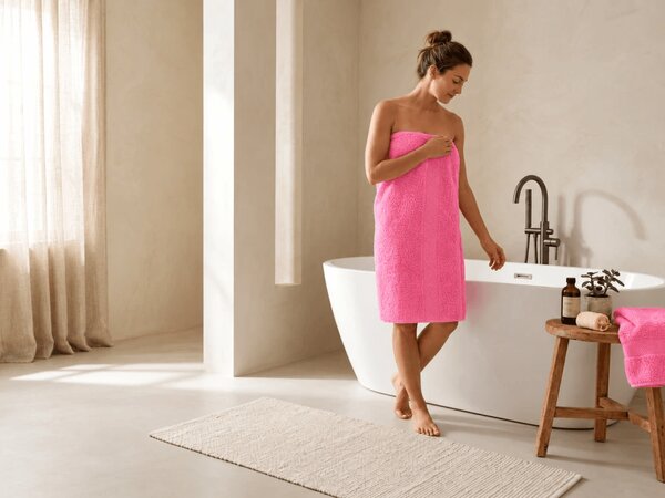 Prosop EMBORIA 70x140 cm roz, 100% bumbac