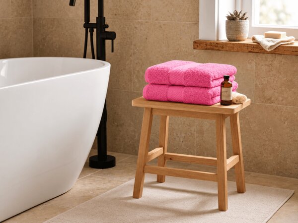 Prosop EMBORIA 70x140 cm roz, 100% bumbac