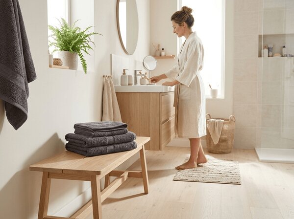 Prosop EMBORIA 50x100 cm, gri inchis, 100% bumbac