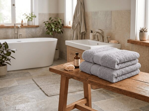 Prosop EMBORIA 70x140 cm gri deschis, 100% bumbac