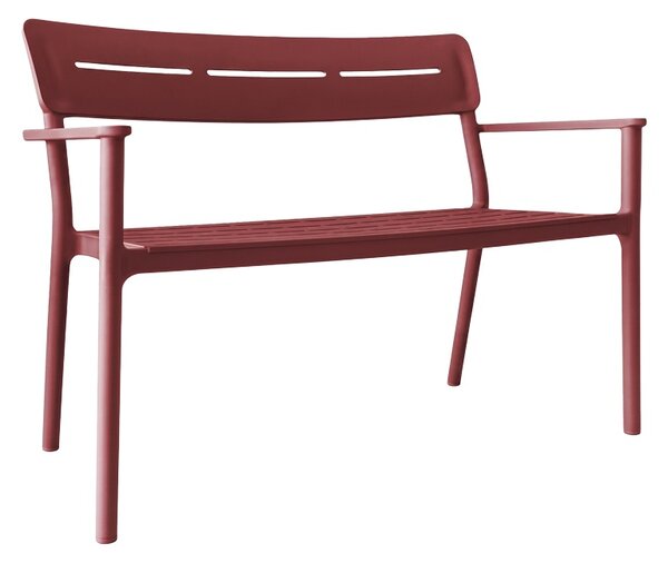 Banca pentru doua persoane Cadrin, Burgundy, 60x117x83 cm